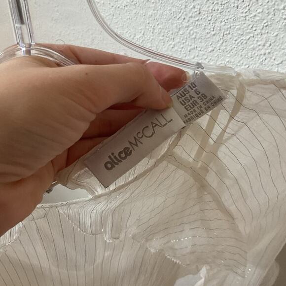 Alice McCall Moon Dance Maxi Dress in Metallic White Size 6 - Picture 8 of 12